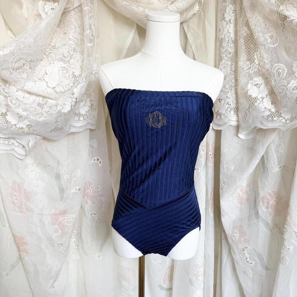 80s Christian Dior strapless one piece swimsuit